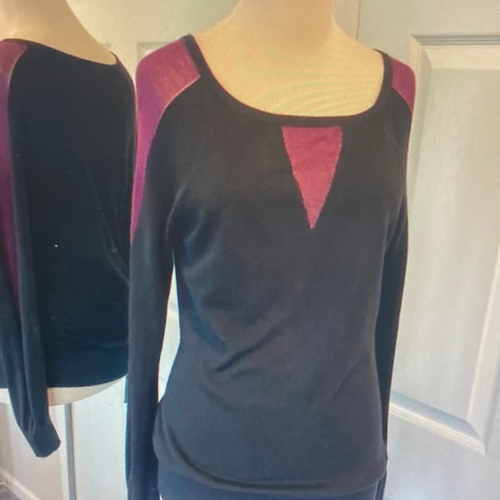 Pixley Black And Magenta Long Sleeve Top